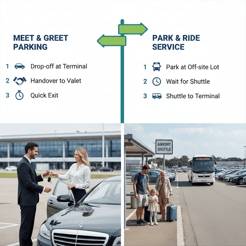 Meet and Greet vs Park and Ride